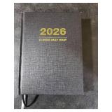 2026 Professional Hardcover Daily Diary Journal and Planner, 6.25x8.25 (Black)