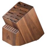 ENOKING Knife Block without Knives, Large Knife Holder- 25 Slots Acacia Wood Universal Knife Block, Butcher Block Countertop for Knife Storage Organizer