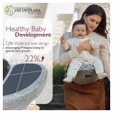 Momcozy Hip Seat Baby Carrier - Adjustable Waistband with Original 3D Belly Protector, Ergonomic Carrier with Various Pockets for Toddlers up to 45lbs (Grey, Medium 27-45IN)