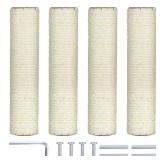 4 Pcs Cat Scratching Post Replacement 12in Cat Tree & Tower Scratch Pole Refill Parts with M8 Screws Sisal Rope Cat Furniture Protector