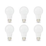 Amazon Basics A19 LED Light Bulbs, 60 Watt Equivalent, Energy Efficient 9W, E26 Standard Base, Soft White 2700K, Dimmable, 10,000 Hour Lifetime , 6-Pack