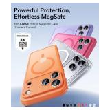 ESR for iPhone 17 Pro Case, Camera Control, Compatible with MagSafe, Shockproof Military-Grade Protection, Magnetic Phone Case for iPhone 17 Pro, Classic Hybrid Case, Frosted Orange
