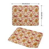 Christmas Gingerbread Man Dish Drying Mat for Kitchen Counter 18x24 Xmas Candy Cane Winter Holiday Theme Absorbent Reversible Microfiber Drying Mats Kitchen Countertop Protector Dishes Drainer Pad