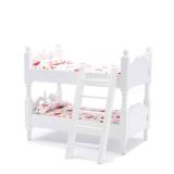 Z MAYABBO Wooden Dollhouse Furniture of Baby bunk Bed with Ladder for Miniature Dollhouse Accessories - 1/12 Scale