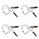 6-Inch C-Clamp Locking Pliers,Heavy Duty Vise Grip Welding Clamp With Swivel Pads for Woodworking,Home,Metalworking,Auto Repair(4 Pack)