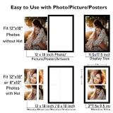 JCJMY 12x18 Double 8x10 Picture Frame, Display 2 8x10 Photos or 12x18 Picture, Two Opening 8 x 10 Collage Frame for Wall Hanging, 8 by 10 Multi Photo Frame, Black