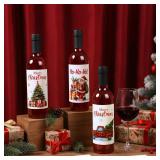 Maxcheck 44 Pcs 25 oz Christmas Plastic Wine Bottles Set with Shrink Capsules Label Stickers Airtight 750ml Empty Clear Liquor Bottles with Lid Brewing Wine Making Homemade Xmas Gift(Clear,Classic)