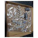 Christmas Snowflake Window Lights Decorations, 14 63 LED 8 Lighting Modes Cool White Snowflake Light with Remote Control Timer, USB Powered Christmas Silhouette Window Lights for Home Xmas Decor