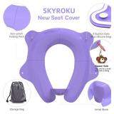 SKYROKU Foldable Kids Toilet Seat Portable & Anti-Slip Travel Potty Training Seat for Toddlers, DIY Stickers, Storage Bag, Easy Clean & Compact for Home, Daycare, Grandparents House (Ages 2-6)