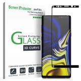 amFilm Tempered Glass Screen Protector for Samsung Galaxy Note 9 (Full Screen Coverage), Dot Matrix, Case Friendly, 3D Curved with Easy Installation Tray - 2018