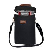 2 Bottle Insulated Wine Cooler Tote Bag Leakproof Padded Wine Carrier with Handle & Shoulder Strap, Portable Beverage Cooler for Travel, Picnic, Beach, Party Great Gift for Wine Enthusiasts (Black