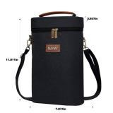 2 Bottle Insulated Wine Cooler Tote Bag Leakproof Padded Wine Carrier with Handle & Shoulder Strap, Portable Beverage Cooler for Travel, Picnic, Beach, Party Great Gift for Wine Enthusiasts (Black