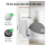 COOYA Wall Mount Holder for Echo Dot 4th 5th Generation, Outlet Hanger Stand Speaker Mount for Echo Dot 5th 4th Gen,Space-Saving Dot Accessories with Built-in Cable Management, Hide Messy Wires, White