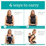 Infantino Flip 4-in-1 Convertible Baby Carrier, Adjustable, Ergonomic Babywearing, Registry Essential, Baby Carrier for Newborn to Toddler, Black