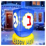 TURNMEON 4 Ft Hanukkah Dreidel Inflatable Decorations with Built-in 3 LED Lights,Chanukkah Blow up Yard Decor for Outdoor Indoor Yard Garden Lawn Home Holiday Party