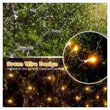 LitHome 14.8FT x 5FT Christmas Net Lights Outdoor Mesh Lights, 300 LED Warm White Net Light 8 Modes Connectable, Waterproof Giant Christmas Mesh Light Green Wire for Bushes Garden Yard Party Decor