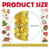 Dingion 59 Feet Christmas Tinsel Garlands Metallic Twist Garland Hanging Garland Ornaments for Halloween Christmas Tree Party Supplies Indoor and Outdoor Decoration(Shinny,Gold)