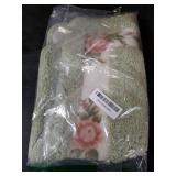 Sytian Multi-Use Romantic Rose Flower Rug - Ultra Soft Non-Slip Absorbent Mat for Bathroom Bedroom Living Room Kitchen (Green, 15.7 x 23.6 Inches)