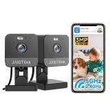 JAIOTlink 2K Cameras for Home Security with Night Vision, Indoor Camera for Dog/Cat/Pet/Nanny/Baby, AI Human, Motion Alerts, 2-Way Audio, 2.4G/5G, Compatible with Alexa (2-Pack)