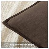 MIULEE Decorative Linen Euro Sham Pillow Covers 24x24 Dark Coffee Chocolate Boho Farmhouse Neutral Winter Couch Throw Pillows for Bed Pack of 2 Accent Modern Pillowcase Sofa Livingroom Home Decor