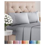 King Size 4 Piece Sheet Set - Comfy Breathable & Cooling Bed Sheets Set - Hotel Luxury Bedding for Women, Men, Kids, Teens, Boys & Girls - Deep Pockets, Soft and Wrinkle Free - Oeko-Tex - Steel Blue