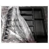 ABHENG Silverware Organizer, Expandable and Adjustable Kitchen Utensil Drawer Organizer, Plastic Cutlery Holder with Multiple Compartments, Cutlery Holder,for Spoons Forks Knives, Black, UAFD011B