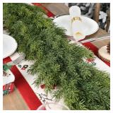 Artgar 6 Ft Realistic Christmas Cedar Garland, Thick Faux Green Garland, Real Touch Artificial Greenery Pine Garlands for Home Table Mantle Stairs Railing Window Outdoor Holiday Xmas Decor