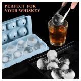 AIBIRUI Round Ice Cube Mold,2 x 8 PCS x 1.8