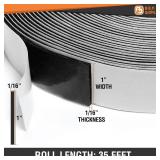 AJ Sign World 1/16in x 1in Weather Stripping Foam Insulation Tape, Doors, Windows, Sliding Door, A/C, Soundproofing, Draft Stopper, Shock Absorption (1/16 T x 1 W x 35 Ft L)