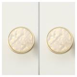 AENZOOY 10 Pack Round Gold Knobs 1.2 Brushed Yellow Pearl Gold Drawer Knobs,Cabinet 1 Hole Hardware Handles Decorative Furniture Knobs for Dresser Wardrobes