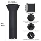 Hualedi Patio Heater Covers with Zipper and Storage Bag,Waterproof,Dustproof,Wind-Resistant,Sunlight-Resistant,Snow-Resistant,Black,89