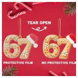 67 Christmas Ornament - Funny 67 Ornament Decor Christmas Tree Hanging Ornaments - Acrylic Six Seven Ornament - 67 Decorations Meme Grandkid Birthday Gift Xmas Holiday Home Decor