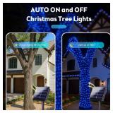 Extra-Long Solar String Lights Outdoor, 4-Pack 400 LED Solar Christmas Fairy Lights for Outside Waterproof, Copper Wire 8 Modes Solar Twinkle Fairy Light for Xmas Tree Garden Party Wedding Decor(Blue)