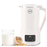 BUAIAHUG Nut Milk Maker Machine 20oz Upgraded 10-Blade Almond, Soy & Oat Milk Maker, Plant-Based Dairy-Free Beverage Maker with Auto-Clean, Timer, Keep Warm, Boil & Cold Drink Functions White