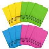 Tatuo 12 Pieces Korean Exfoliating Mitt Glove Italy Towel Body Skin Scrubber Exfoliating Scrubber for Remove Dead Skin Washcloth Korean(Small,Yellow, Green, Blue, Pink)