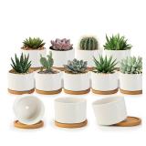 ZOUTOG Succulent Pots 3.1 Inch,Succulent Planters 12 Pack,Small Pots for Plants with Drainage and Tray,White Ceramic Flower Planters for Indoor Plants,Home,Office,Desk