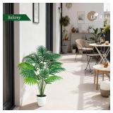 Der Rose 28 Fake Palm Tree Tall Artificial Plants Areca Faux Trees Indoor in White Pot for Home Office Living Room Floor Porch Balcony Decor