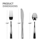 Plastic Cutlery Silverware Extra Heavyweight Disposable Flatware, Full Size Cutlery Combo, Polished Silver, 80 Forks, 40 Spoons, 40 Knifes, Value Pack 160 Count