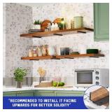 Goovilla Shelf Bracket, Heavy Duty Floating Shelf Brackets 6 inch Long, 6 Pack Brackets for Shelves, Black Coated Metal Wall Shelf Support Brackets with 1/5 Inch Thick and 160 lb. Load Capacity