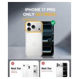 Miracase Magnetic for iPhone 17 Pro Case 6.3 [Compatible with MagSafe] Full-Body Phone Case with Built-in Glass Screen Protector & Camera Control,Drop Proof iPhone 17 Pro Cover, Dark Blue