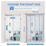 LONGEAS Magnetic Screen Door Upgraded PET Mesh Stronger Than Fiberglass and Polyester,Hands Free,Keeps Bugs Out,Pet & Kid Friendly,Suitable for Sliding Door,Large Patio Door and French Door-70
