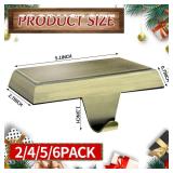 Palonu 5 Pcs Christmas Bronze Stocking Holders, Heavy Duty Mantle Hangers with Non-Slip Pad, Weighted Stocking Hooks Christmas Ornaments for Xmas Holiday Fireplace Shelf Window Decoration