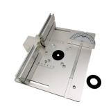 Router Table Insert Plate,Geevorks Woodworking Benches Router Flip Plate with Miter Gauge Guide,Aluminum Alloy, Multifunctional Trimming Engraving Table