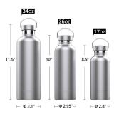 Triple Tree 26OZ Vacuum Insulated Stainless Steel Water Bottle, Double Wall Wide Mouth Lids Keeps beverage Hot or Cold Sweat Proof