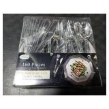 Plastic Cutlery Silverware Extra Heavyweight Disposable Flatware, Full Size Cutlery Combo, Polished Silver, 80 Forks, 40 Spoons, 40 Knifes, Value Pack 160 Count