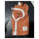 TONY HOBY Female/Male Pet Dog Pajamas Stripes 4 Legged Dog pjs Jumpsuit Soft Cotton Dogs Clothes (XL Orange+White-Boys)