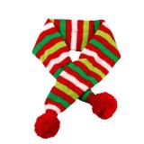 Yuyeran Christmas Pet Dog Scarf Bandana Red-White-Green Striped Knitted Neck Warmer Xmas Holiday Pet Puppy Cat Costume Supplies (XL)