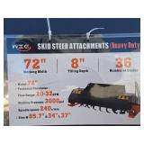 72-inch Heavy Duty Skid Steer Tiller Attachment