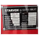 Starvox CPD-20 Electric Forklift - 4400lb Capacity