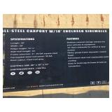 Steel Carport with Enclosed Sidewalls - 20x20 ft